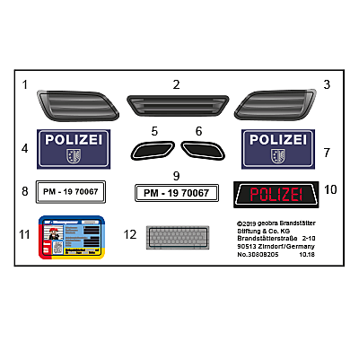30808205_sparepart/Etikett 70067 "Porsche 911 Polizei"